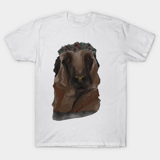 German Shepherd Dog with Flower Crown T-Shirt by themarementality